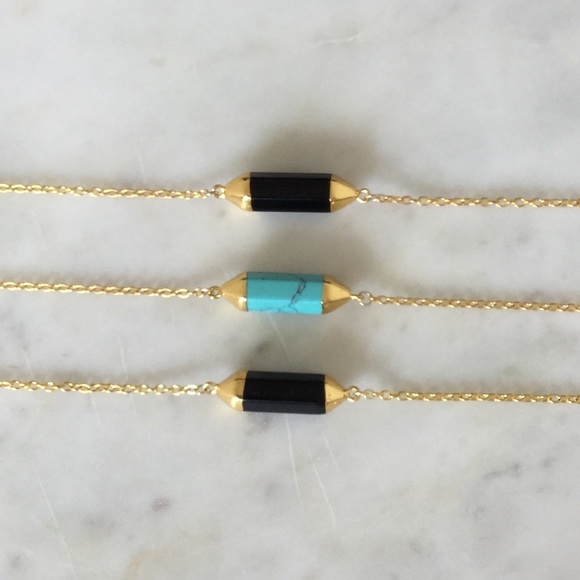 Turquoise and Black Obsidian Horizontal Dagger - Picture 5 of 5